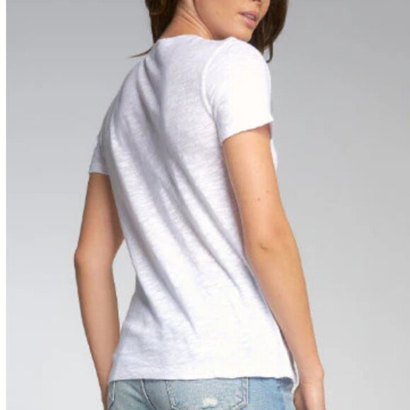 NWT - Elan Rock and Love Short Sleeve White Slub Tee - Picture 2 of 4
